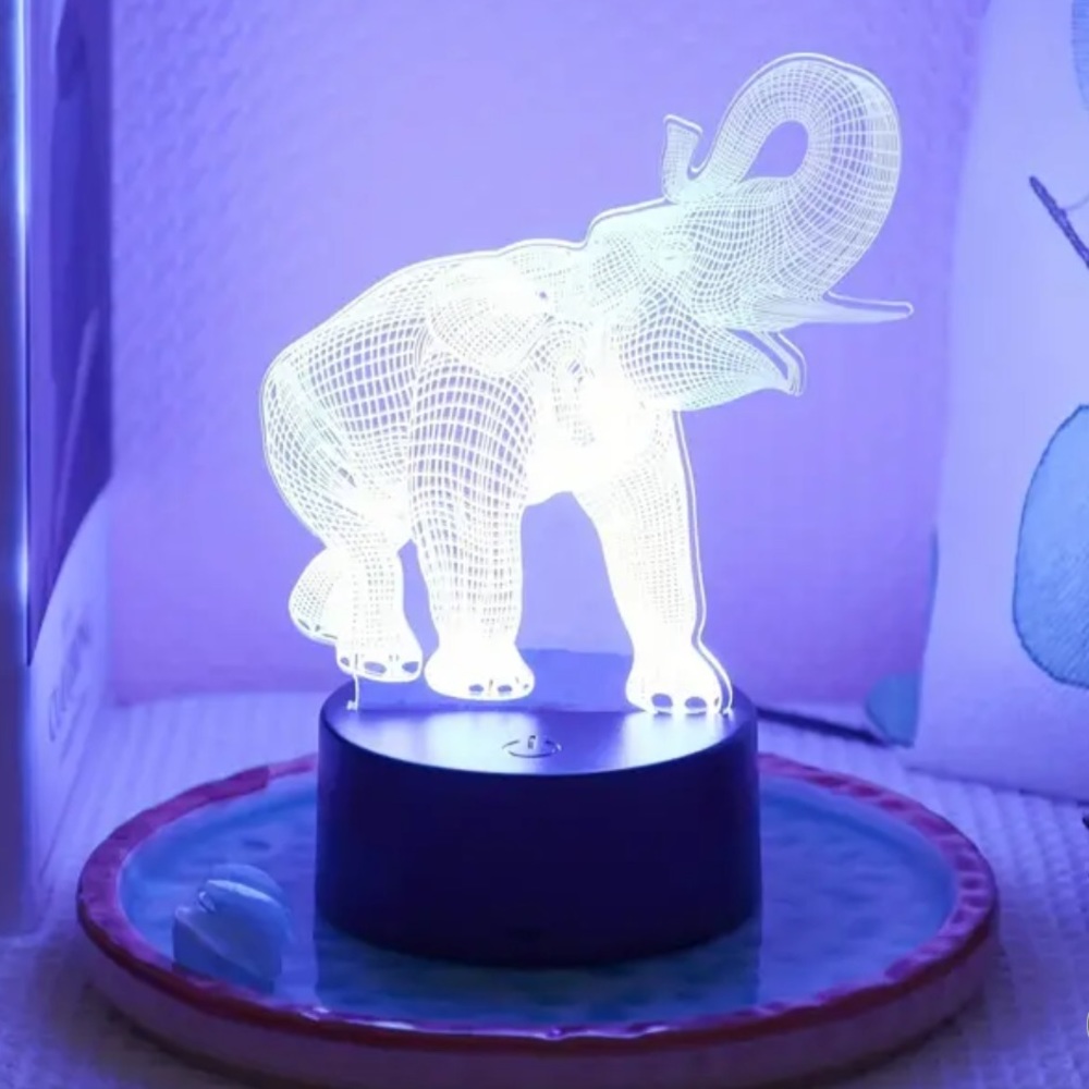 NEW IN BOX 🐘 USB POWERED 7-COLOR 3D ELEPHANT DESKTOP NIGHTSTAND NIGHTLIGHT LAMP - Picture 6 of 9